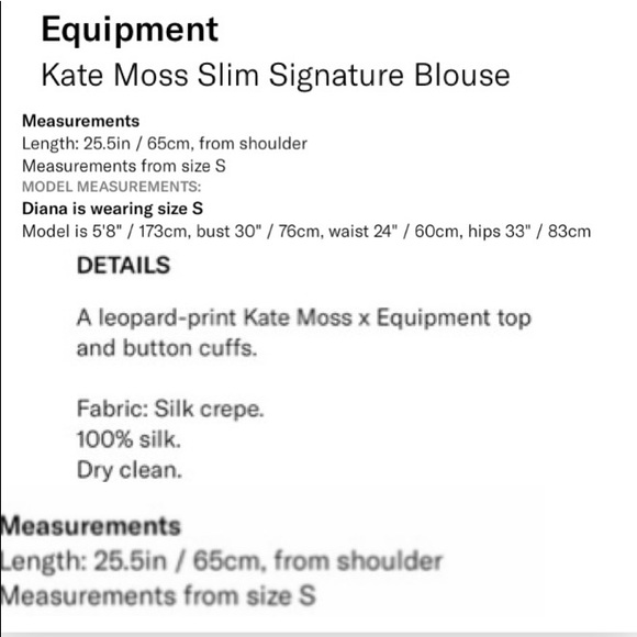 Equipment/Kate Moss Natural Leopard Print Silk Top Small - Picture 6 of 16